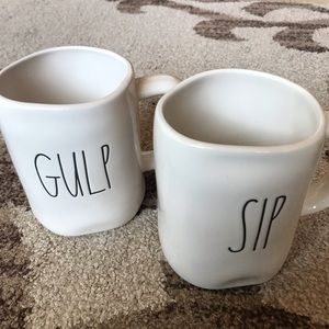 Pair of Rae Dunn Mugs “SIP” “GULP” EUC